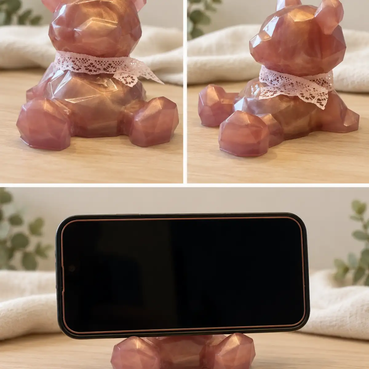 Marceau grand modèle aux effets vieux rose & reflets dorés