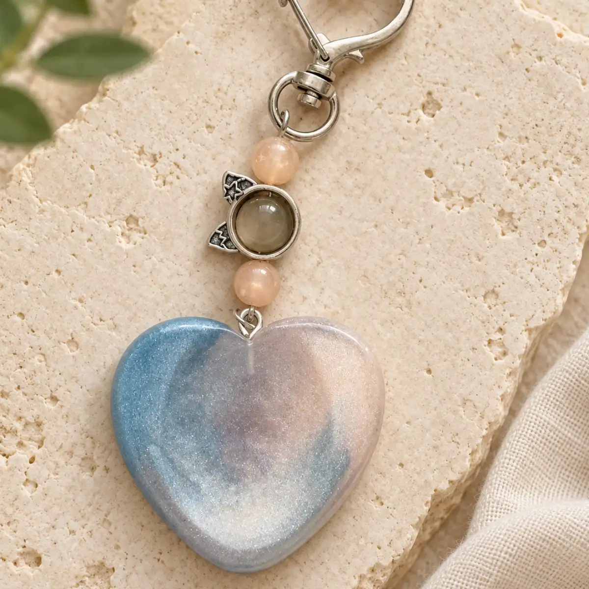 Eclat de tendresse bleu pâle et rose nacré